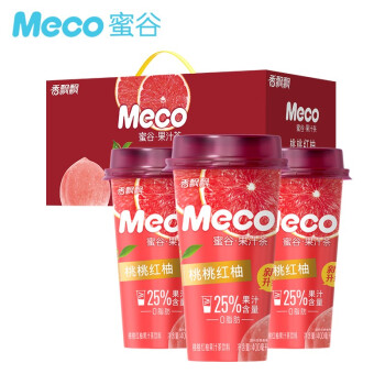 香飘飘 奶茶 Meco蜜谷 果汁茶 桃桃红柚口味400ml 8杯