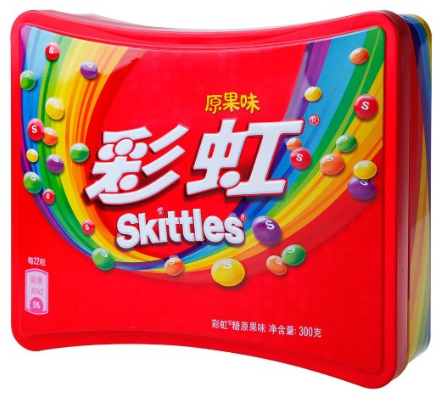 亚马逊:skittles彩虹糖 原果味彩虹糖50g*6 铁罐装