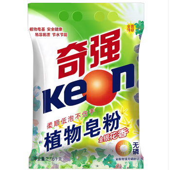 奇强keon 植物皂粉 洗衣粉 2.16kg/袋 无磷 柔顺 不伤手