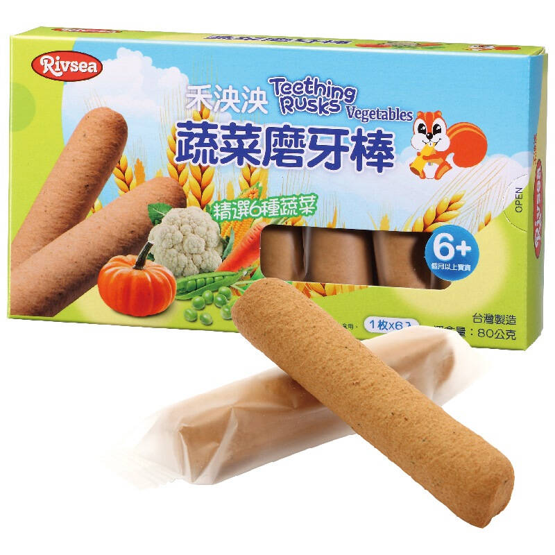 禾泱泱(rivsea)蔬菜磨牙棒 80g 2段(6-36个月适用)