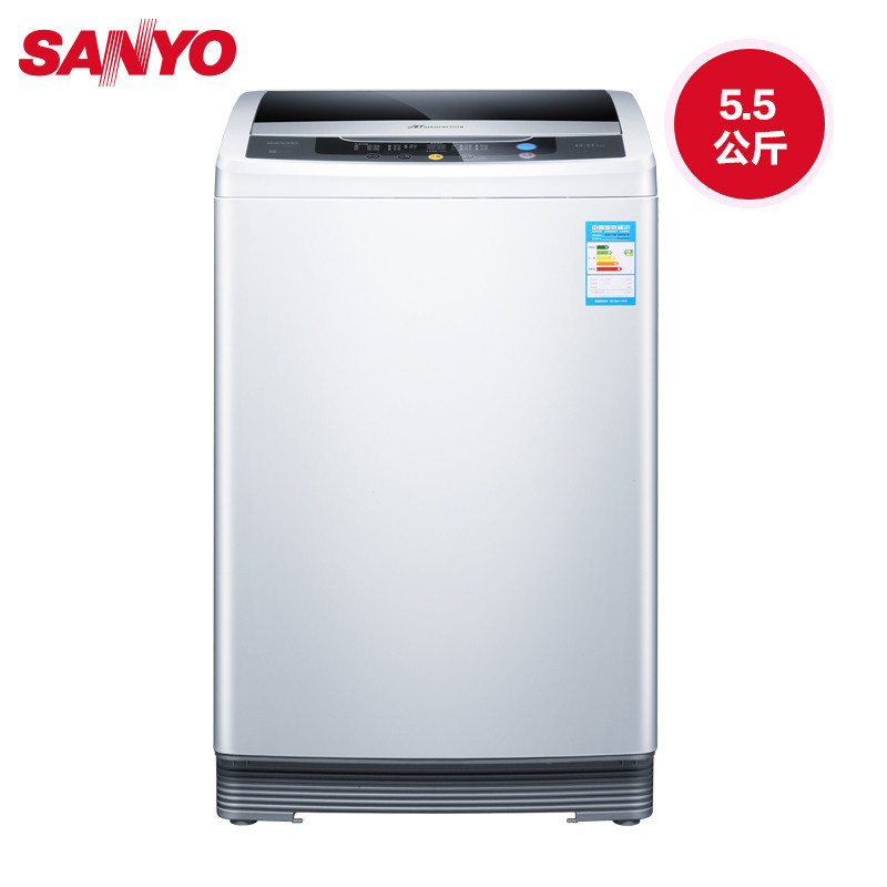 三洋(sanyo)5.5公斤全自动波轮洗衣机wt5455m5s(亮灰色)