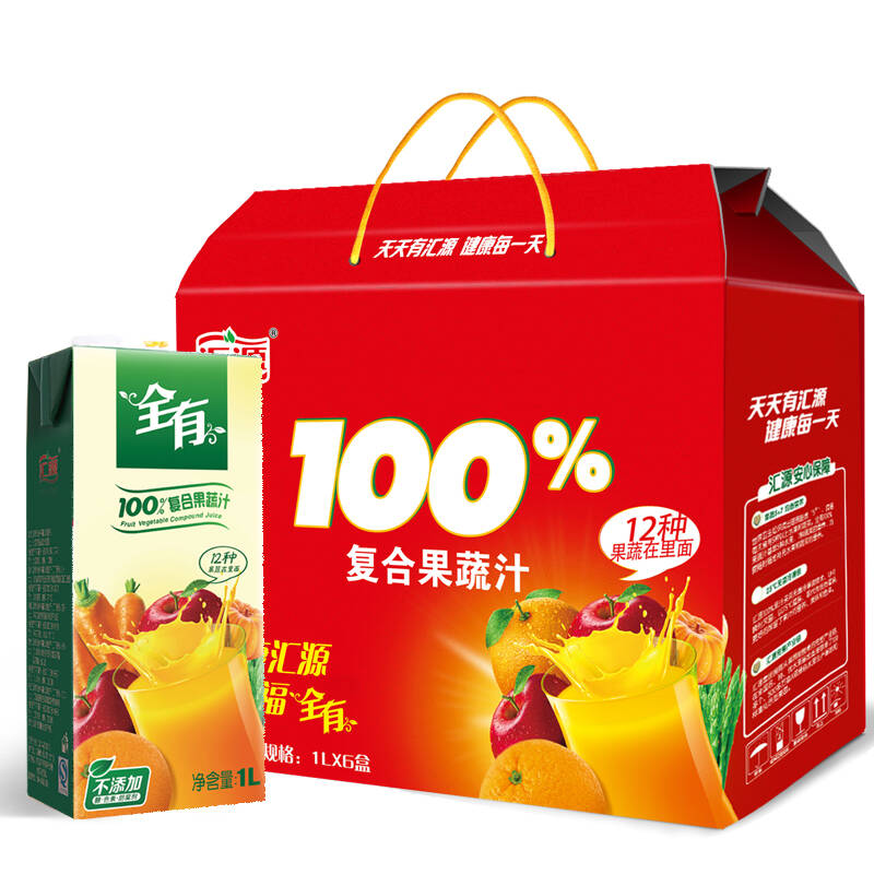 汇源果蔬汁全有100%复合果蔬汁1l*6盒礼盒装时候什么最好最快v礼盒图片