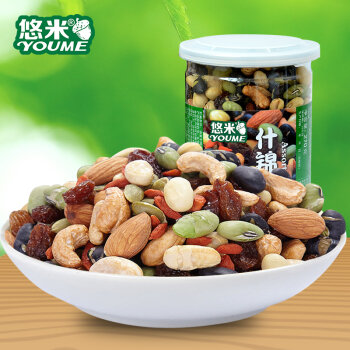 悠米youme 坚果炒货 什锦果仁270g/罐休闲零食混合果仁原味