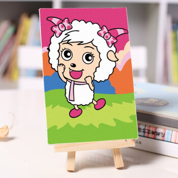 亚麻布diy数字油画家装软饰手工油画儿童房装饰画 卡通动漫系列 美羊