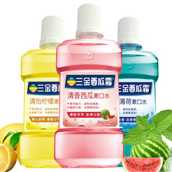 三金西瓜霜 漱口水 500ml/瓶*3 柠檬 西瓜 薄荷