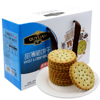 趣园 甜薄脆饼干菠菜味 800g 16.8元,可3件5折
