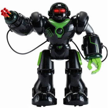盈佳新威尔机器人智能玩具 大型35cm儿童益智遥控机械战警 黑色-大型