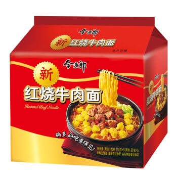【京东超市】今麦郎方便面 新红烧牛肉面 五连包