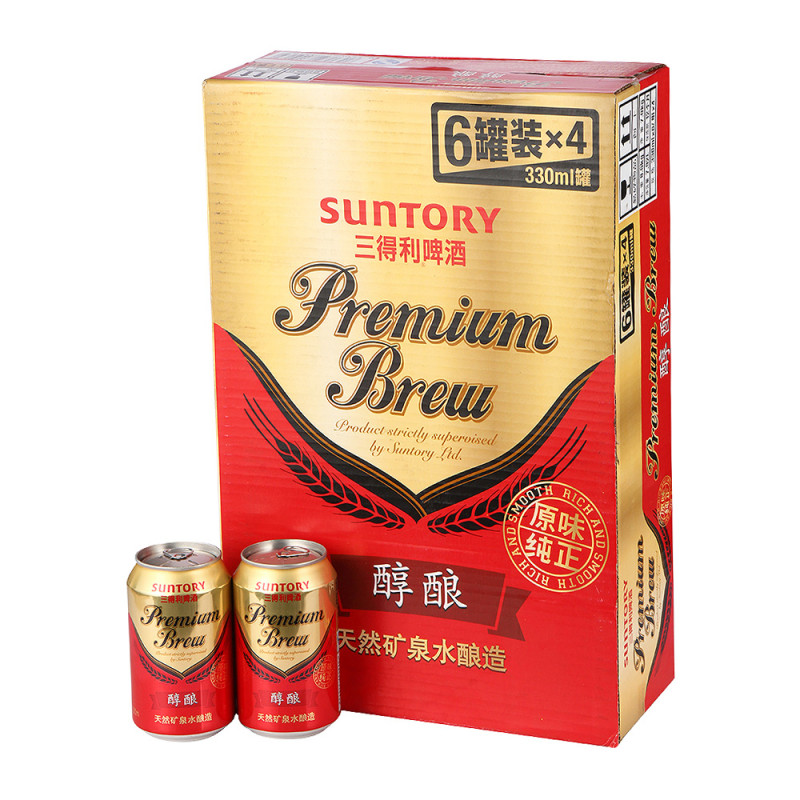 【苏宁易购超市】三得利(suntory 醇酿拉罐啤酒330ml*24罐/箱 黄啤