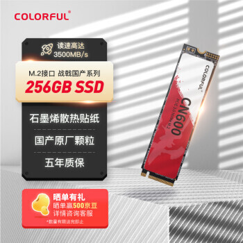 COLORFUL 七彩虹 256GB SSD固态硬盘 M.2接口(NVMe协议) 国产颗粒 战戟国产系列 读速高达3500MB/s 五年质保 179元