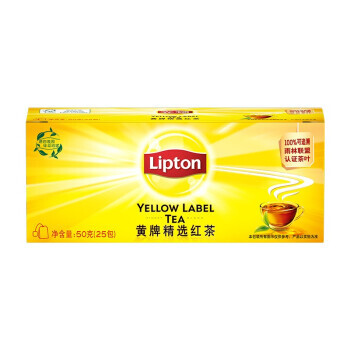 PLUS会员、有券的上：Lipton 立顿 奶茶原料 红茶 冲饮袋泡茶包2g*25包 4.16元（需用券）