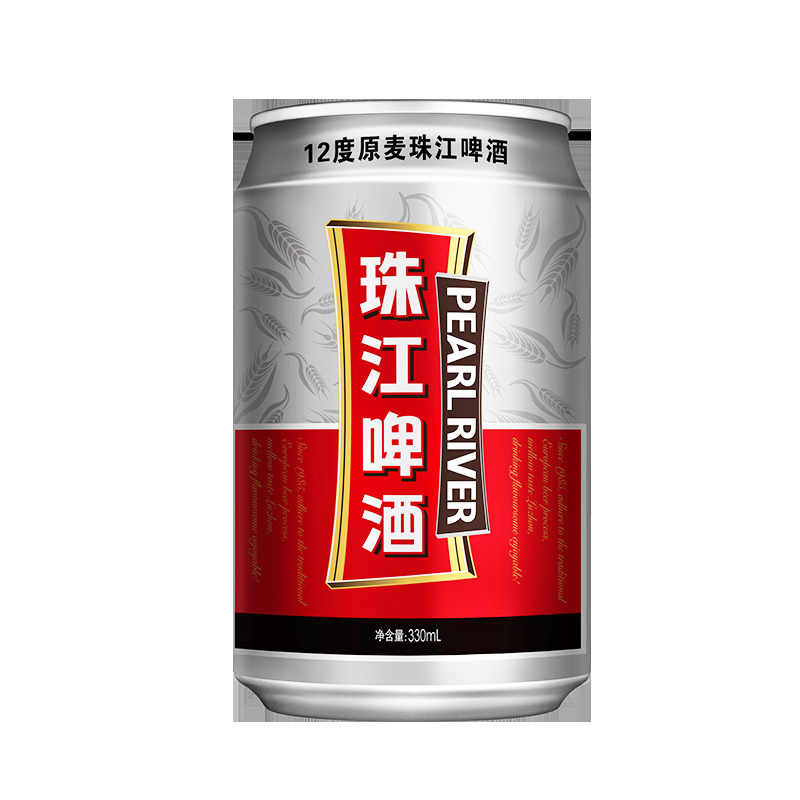 珠江啤酒 12度 珠江原麦啤酒 330ml*6听 连包装 11元+运费