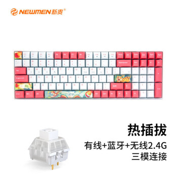 NEWMEN 新貴 GM1000 三模無線鍵盤 100鍵 龍騰虎躍 box白軸