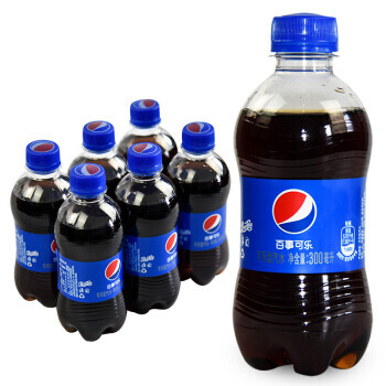 pepsi 百事 可樂碳酸汽水飲料飲品整箱小瓶裝300ml*6瓶碳酸飲料汽水 9.9元