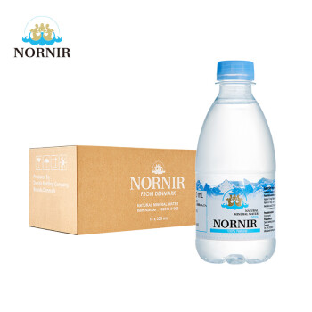 NORNIR 诺伦 丹麦原装进口 饮用天然弱碱矿泉水330ml*18瓶 小瓶整箱装 两款包装，随机发货