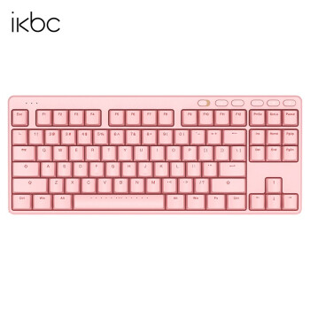 ikbc S200无线机械键盘 87键 PBT可选 S200粉色2.4G+蓝牙双模87键青轴