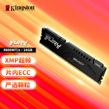Kingston 金士顿 Beast野兽系列 FURY 16GB DDR5 4800 台式机内存条