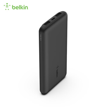 belkin 贝尔金 10000毫安时充电宝iPhone12便携式15W移动电源PD快充 黑色