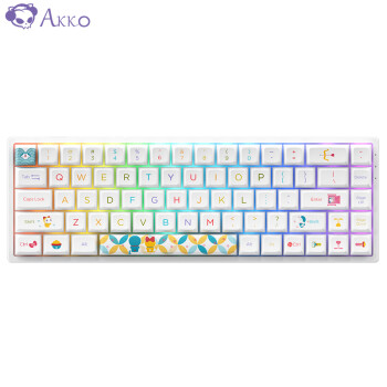 Akko 艾酷 3068B 三模机械键盘 68键 哆啦A梦-彩虹版