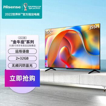 Hisense 海信 电视 J55H 金牛座系列2023款 2+32GB 远场语音 无频闪防蓝光 DTS音效 3969元（需用券）