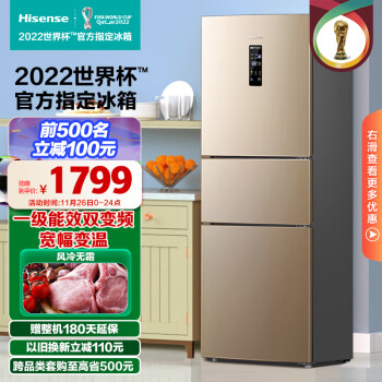 Hisense 海信 BCD-239WYK1DPS  239升 多门冰箱