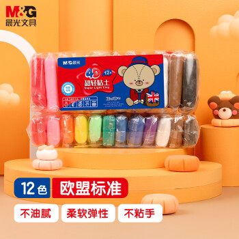 M&G 晨光 AKE04542 小熊哈里系列 4D超轻黏土 12色袋装