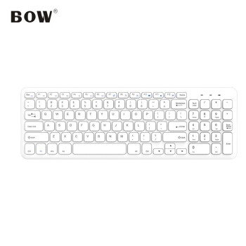 B.O.W 航世 HW156C 96键 2.4G无线薄膜键盘 白色 无光