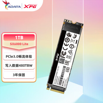 ADATA 威刚 SX6000 Lite NVMe M.2 固态硬盘 1TB（PCI-E3.0）