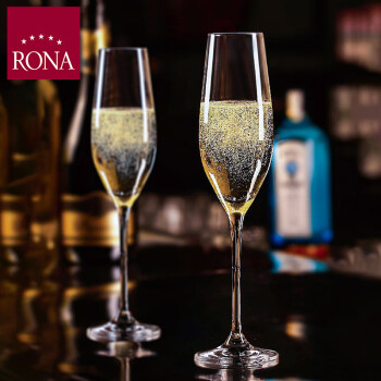 RONA 洛娜 斯洛伐克进口 水晶玻璃香槟杯高脚杯红酒杯 200mL*2支装