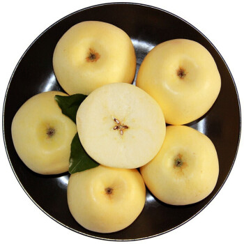 甄心甜 烟台黄金奶油富士苹果水果4粒 单果70-75mm，新鲜水果绿色食品