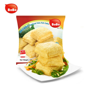 BOBO 波波 海鲜豆腐鱼饼168g  鱼丸 鱼糜含量约78.7% 鱼豆腐 火锅食材 关东煮 买一赠一