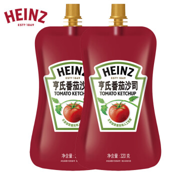 Heinz 亨氏 番茄酱 袋装番茄沙司 意大利面薯条酱 320g*2袋 卡夫亨氏出品