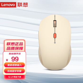 Lenovo 联想 好小橙智能语音鼠标 无线蓝牙双模式 Type-C充电鼠标 轻音按键 语音输入打字翻译  好多金