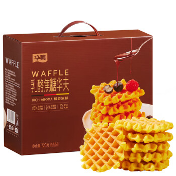 Huamei 华美 星格氏焦糖华夫饼干蛋糕营养早餐面包代餐西式糕点休闲零食720g