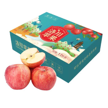 农鲜淘 洛川红富士苹果 12枚 礼盒装 单果160g-190g