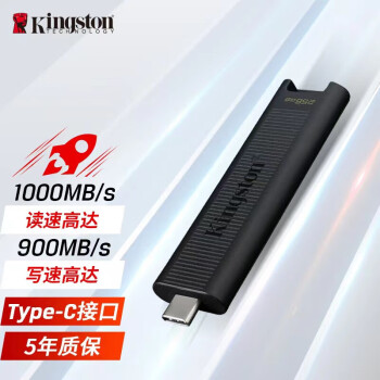 Kingston 金士顿 DataTraveler系列 DTMAX USB 3.2 U盘 黑色 256GB Type-C