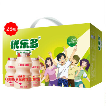 优乐多乳酸菌饮品原味100ml28瓶礼盒装249元需用券