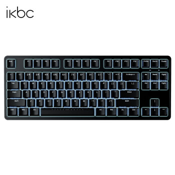 ikbcr300tkl87鍵有線機械鍵盤黑色cherry青軸單光