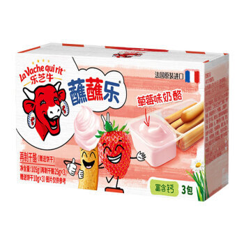 乐芝牛 蘸蘸乐再制干酪芝士小食草莓味105g/盒（儿童奶酪 高钙 ） 23.92元（需买2件，共47.84元）