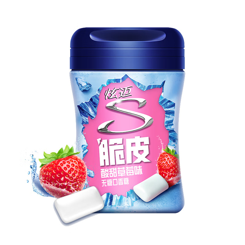 PLUS会员：Stride 炫迈 王一博代言 脆皮无糖口香糖 草莓味40粒56g（新老包装随机） 6.7元