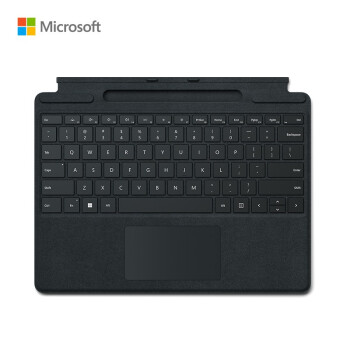 Microsoft 微软 Surface Pro 典雅黑特制版专业键盘盖 适用Pro 9/Pro 8 可搭配超薄触控笔2 Alcantara材质 磁性吸附接口
