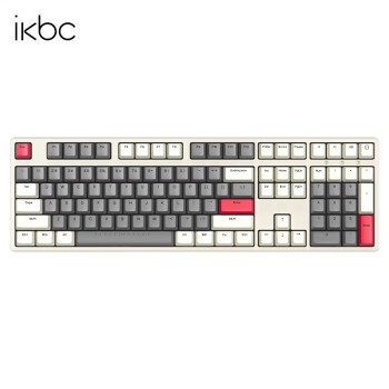 ikbc W210 108键 双模机械键盘 时光灰 Cherry红轴 无光