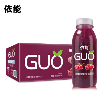 yineng 依能 GUO 红葡萄+覆盆子果汁 复合味饮料 果茶 350ml*15瓶