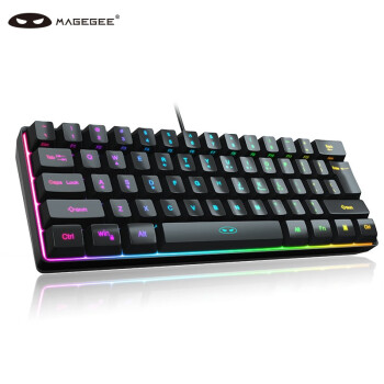 MageGee TS91 61键 有线薄膜键盘 黑色 RGB