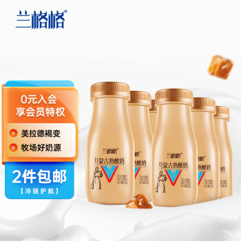 兰格格 蒙古熟酸奶酸牛奶 230g*6 生鲜低温酸奶酸牛奶