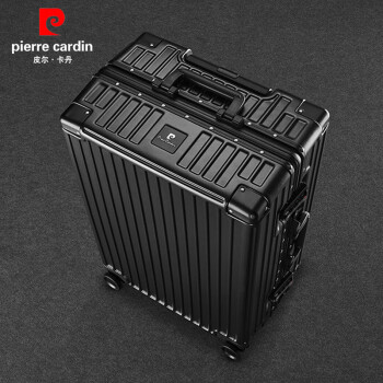 皮尔·卡丹 皮尔卡丹（PIERRE CARDIN）行李箱男铝框万向轮商务拉杆箱24英寸旅行箱密码箱女大容量皮箱子