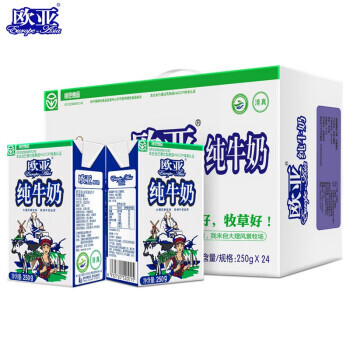 OUYA 欧亚 高原全脂纯牛奶250g*24盒 63.4元（需买3件，共190.2元，双重优惠）