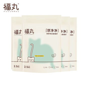 FUKUMARU 福丸 绿茶味豆腐宠物猫砂 结团快速  可冲厕所 猫沙 10kg 2.5kg*4包