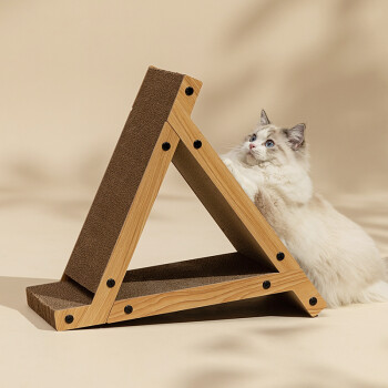 FUKUMARU 福丸 三角立式猫抓板瓦楞纸板磨爪器不掉屑抓板
