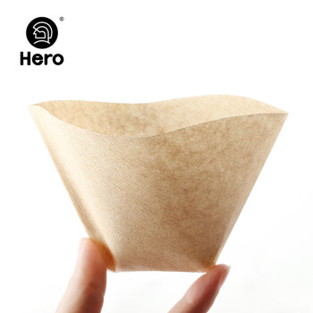 Hero（咖啡器具） Hero 咖啡滤纸 手冲咖啡过滤纸 美式咖啡机 滴滤杯通用 滴漏咖啡机过滤纸原色100片